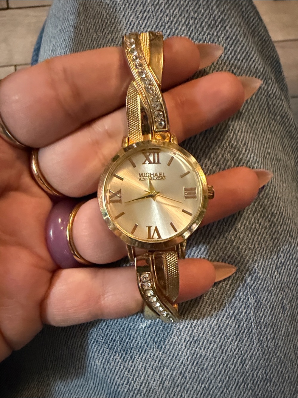 Michael Kors Gold Crystal-Accent Bracelet Watch
